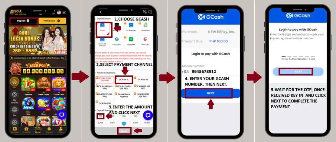 Deposit with Gcash